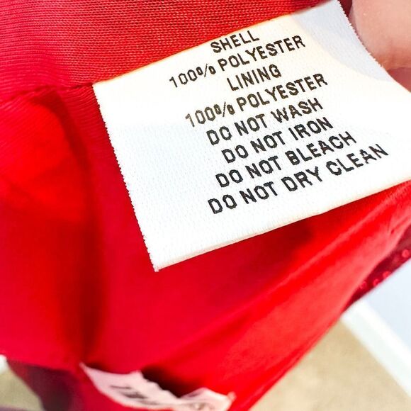 Sherri Hill Red Sequins 2-Piece Crop Top Skirt Gown Dress Slit Size 4 - 51662 - Picture 8 of 16